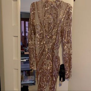 Gold sequin detailed dress